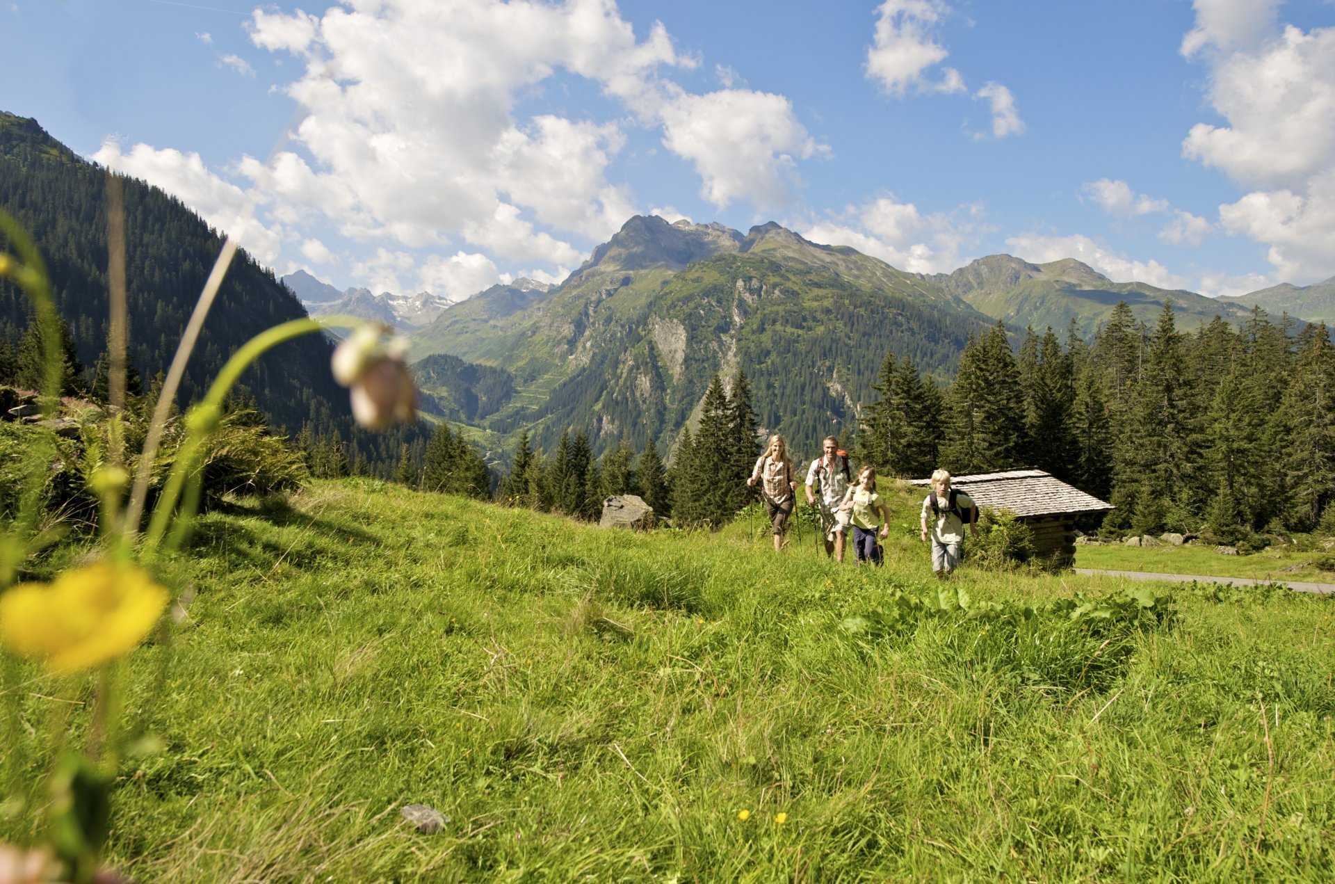 Hiking in the Montafon in springtime